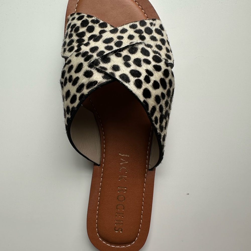 Jack Rogers Black and Brown Sandals with Criss-Cross Design